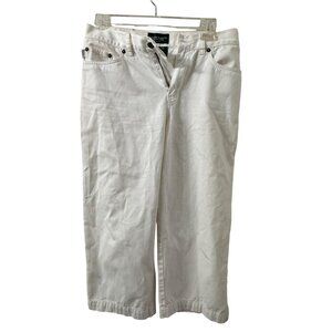 Lauren Jeans Co. Ralph Lauren Womens White Cropped Capri Pants 6P 100% Cotton